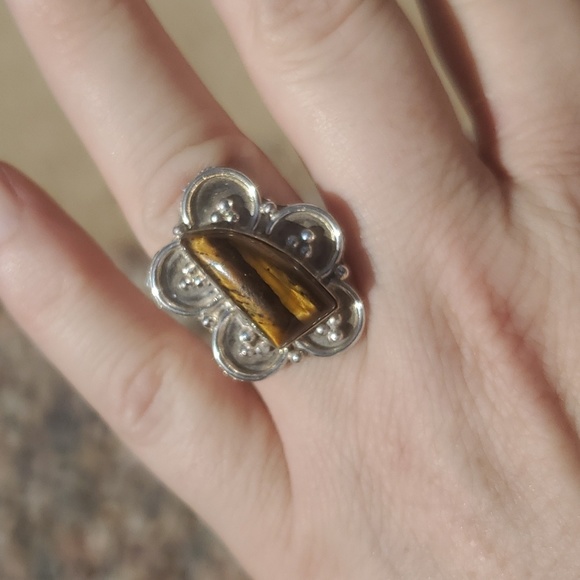 ***$15 Sale*** New Tiger Eye 925 Silver Ring. - Picture 11 of 12
